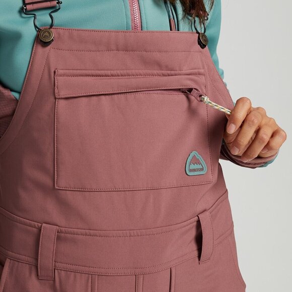 Burton Women's Burton Avalon Bib Softshell in Rose Brown Size XS - Picture 3 of 15